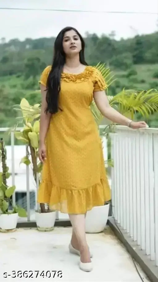 Georgette Anarkali Kurti - Women's fancy long, flared style in India