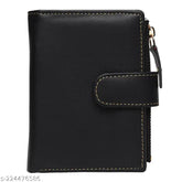 SAMTROH Small PU Leather Wallet - Solid design, free size, Indian-made faux leather card holder, perfect gift for women & girls