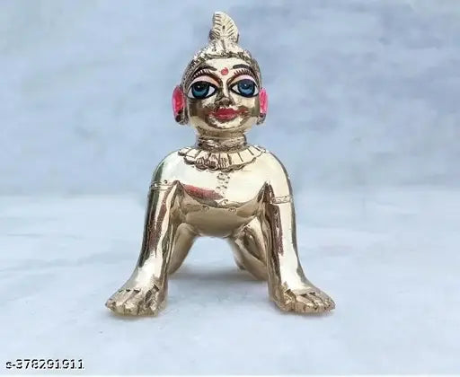 Brass Radha Rani idol, intricately detailed Indian God statue (approx 130g)