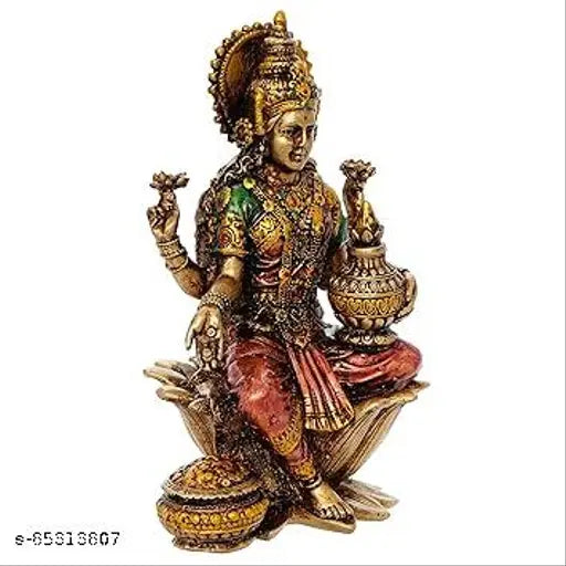 Gold resin Laxmi idol, Indian Diwali decoration, Maa Lakshmi Ji statue for wealth, prosperity, and success