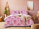 Pink & Cream Reversible Microfiber AC Comforter for Winter Double Size Bed (85x2x220cm)