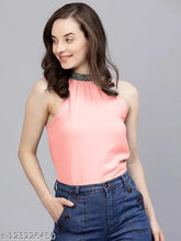 Sleeveless solid-color tunics, Pretty PartyWear women's tops from India