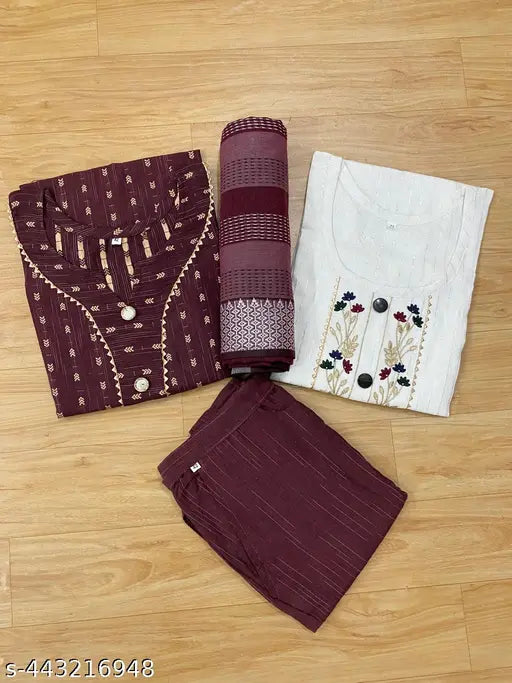 Cotton printed kurtas and palazzos set for women, three-quarter sleeves, Indian ethnic fashion, S - XXXXL sizes available