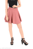Salmon solid polyester mani skirt, XS (26in bust, 15in length, 26in waist, 34in hip)