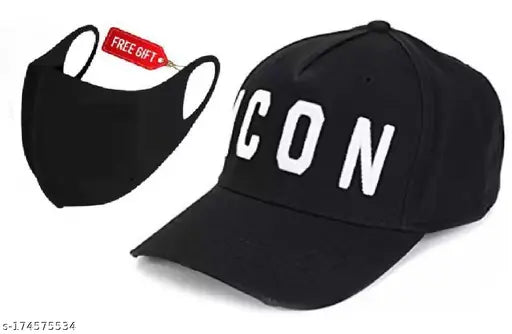 Adjustable cotton baseball cap with black polarized mask for men and boys, featuring printed net pattern. Made in India