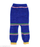 Royal blue, wool cardigan set for baby girls (6-18 months). Handmade, long sleeves, embellished design, warm infant wear