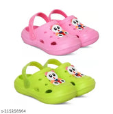 Comfortable EVA Panda clogs for kids - cartoon character pattern, breathable, quick-drying. Pack of 2 in various sizes (6-9M to 3-3.5Y), Indian origin