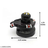 Ceramic shivling showpiece, 1.5cm x 1.5cm x 2.5cm, Indian handcrafted dashboard or office decor