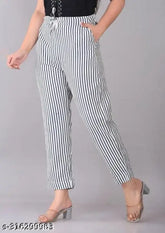 Grey cotton trousers, pure lining, women's regular fit - KHWAHISH CREATIONS pack of 1 (Size: 28in/39in)