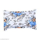 Cotton Feel super soft luxury elastic single bed fitted sheets with zipper pillow covers (72 x 48), white floral design, ideal for summer use
