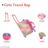 Queen Pink Indian Riders Barbee wonder girl kids waterproof trolley bag, 18 inches, polyester material