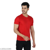 Stylish cotton blend men's t-shirts, short sleeves, solid color, available in S-XXL, breathable & comfortable, Indian origin
