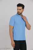 Classy cotton-blend men's t-shirt in solid colors, short sleeves, sizes S-XXL. Made by Aru Crafts, India