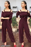 Sleeveless women's jumpsuit in American crepe fabric - Solid design for parties