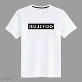 Mens trendy striped polyester round neck t-shirt, short sleeves, size M - India