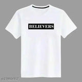 Mens trendy striped polyester round neck t-shirt, short sleeves, size M - India