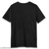 Black cotton blend round neck t-shirt, Kedarnath spiritual devotional print, size L (Chest Size: 40 in)