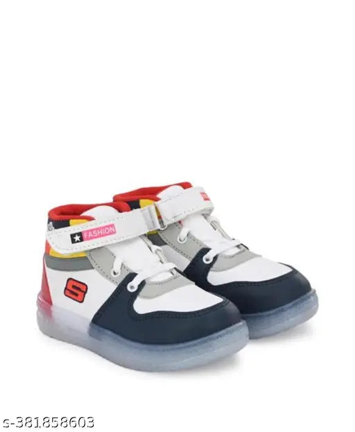 Stylish N2PRO LED Light Shoes for Boys, colorblocked sole, memory foam insole, size 2-5 years, India origin