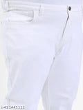 White plus-size denim jeans for men - Solid fit for regular use, Made in India