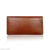 Attractive Men PU wallet, free size, genuine fabric, metal cheque book holder & transparent slot