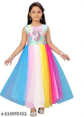 unique nylon checked net party dress for girls, size 3-4 years to 14-15 years, Indian partywear gowns for children