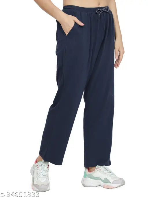 Blue cotton blend maxi pyjama from NUEVOSDAMAS with contrast drawstring details and front pockets