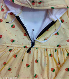 Woolen KIDS WINTER HOOD frock & pyjama set in printed net pattern, super soft and cozy for baby girl. Available in sizes: 0-3M, 3-6M, 6-12M, 12-18M, 18-24M. Made in India