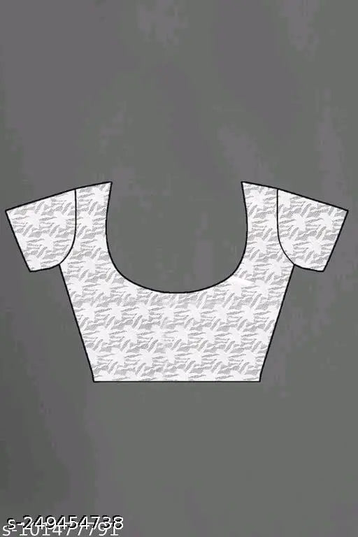 White cotton blend Rasal saree with embellished net blouse, ideal for parties and functions