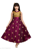 Sleeveless silk blend embroidered net frock for 3-4 years old girls, Indian Safia Collection
