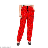 Women's/Girls Cotton Printed Track Pants, vibrant designs with attractive colors, ideal for nightwear and lounge wear