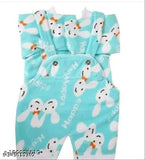 Green, Pink, Blue printed wool winter dungaree dress combo for baby - hand and machine washable