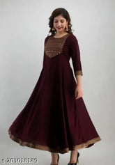 Rayon Aagam Attractive Kurtis, solid combo, three-quarter sleeves, Indian fashion