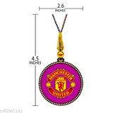 Manchester United car hanging/wall hanging, prelaminated glossy wooden finish showpiece for positive vibes and car interior decor