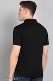 Mens cotton blend regular fit polo neck half sleeve solid t-shirt, casual wear for men on hanger