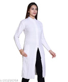 Warm and stylish acrylic-wool cardigan with side pockets, embroidered net pattern, for women's wear. Available in sizes M, L, XL, XXL. Pair with jeans or leggings. Indian origin