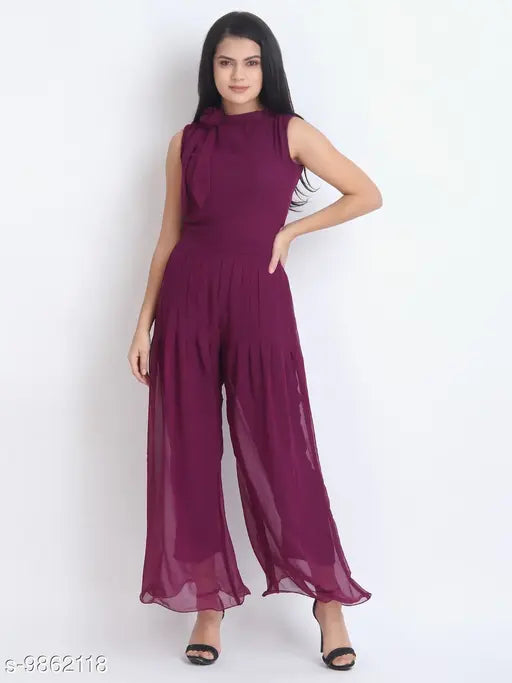 Crepe sleeveless Real Vibes jumpsuit, solid color, women's fashion wear