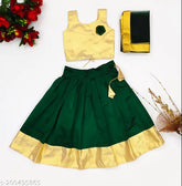 Satin and net KRINTH KP kids fancy lehenga choli set, solid pattern for 6 months to 12 years, Indian traditional wear on display