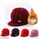 Soft, warm woolen cap for girls & women, available in various colors