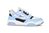 Light blue synthetic casual sneakers for men, trendy design, lace closure, suitable for US/7, EUR/40