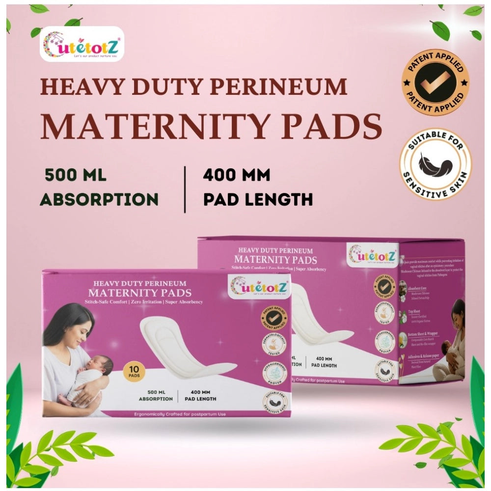 Organic cotton maternity pads for postnatal bleeding, max absorbency, safe for sensitive skin, soft wings protect from chafing