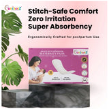 Organic cotton maternity pads for postnatal care, maximum absorbency, gentle on delicate skin, soft wings protect against chafing