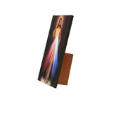 Multicolor wooden Divine Mercy Of Jesus Christ Table Top Bible Verses Player, wood-crafted religious item with audio function on light activation, battery operated (2x AA included)