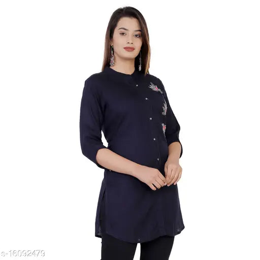 Rayon sleeveless top, handcrafted by women, self-design net pattern, S, Made in India