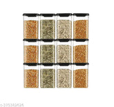 Unbreakable black plastic airtight kitchen storage container set, 12 pieces of 1100ml containers with air-tight design for organizing food items