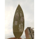 Custom engraved natural leaf art: Bride & bridesmaid sister bond portrait - perfect wedding gift for close friends or sisters