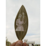 Custom Engraved Leaf Art - Couple Portrait on Natural Leaf, intricately engraved couple portrait on unique preserved leaf, symbolizing love and togetherness. Handcrafted using authentic preserved leaves with distinct natural textures
