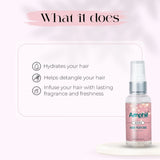 Transparent water-based unisex hair perfume, alcohol-free & paraben-free - Amphil beauty Aura perfume travel bottle with zesty bergamot, bright lemon, and creamy coconut scent