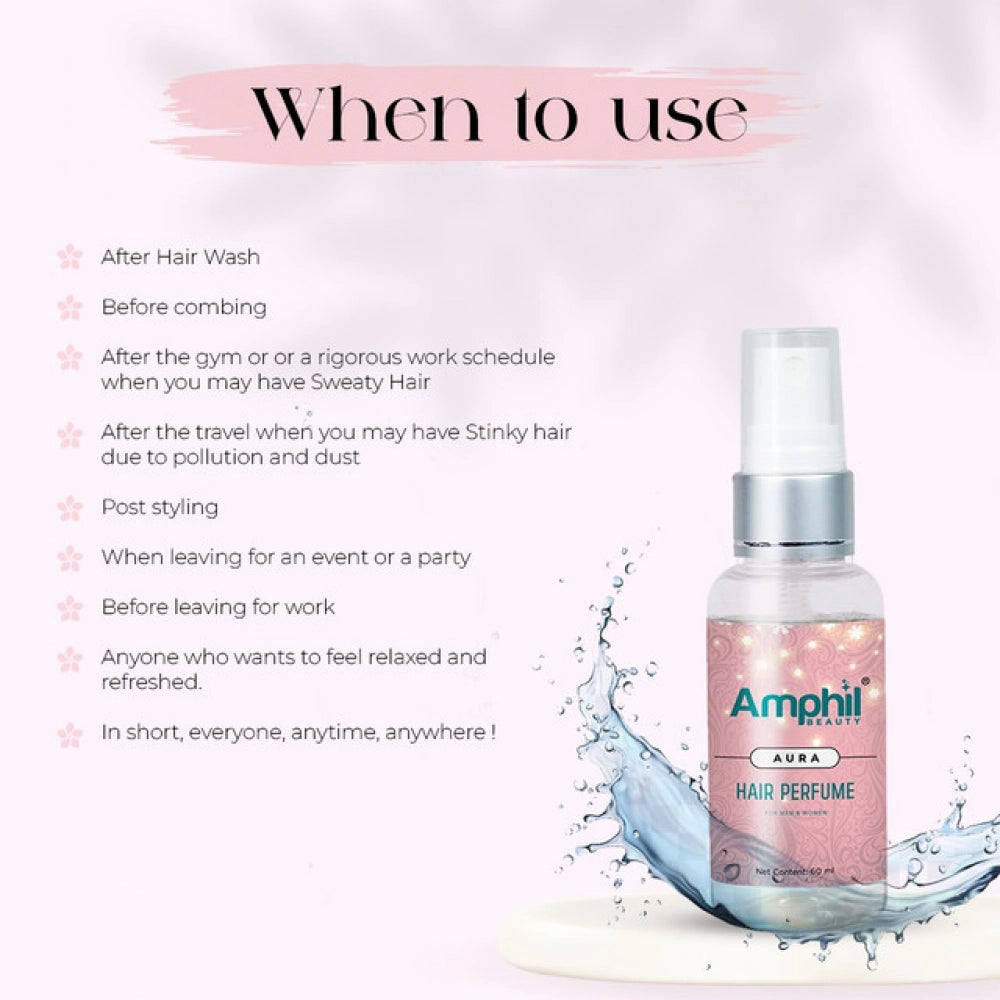 Transparent water-based unisex hair perfume, alcohol-free & paraben-free - refreshing blend of zesty bergamot, bright lemon, and creamy coconut for everyday use