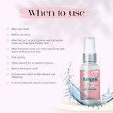 Transparent water-based unisex hair perfume, alcohol-free & paraben-free - refreshing blend of zesty bergamot, bright lemon, and creamy coconut for everyday use