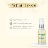 Transparent, water-based, paraben-free unisex hair perfume. Alcohol-free white florals, juicy watermelon, peach, magnolia, bergamot fragrance. Travel-friendly bottle for everyday use or special occasions